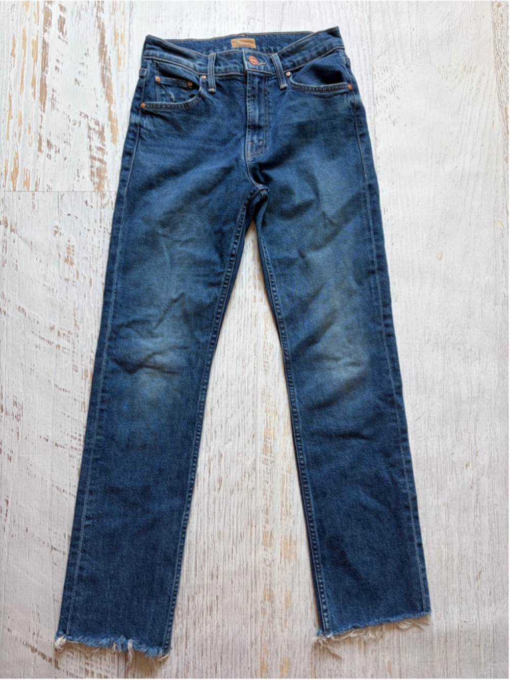 Women's MOTHER Straight Leg Jeans Size 24 Blue
